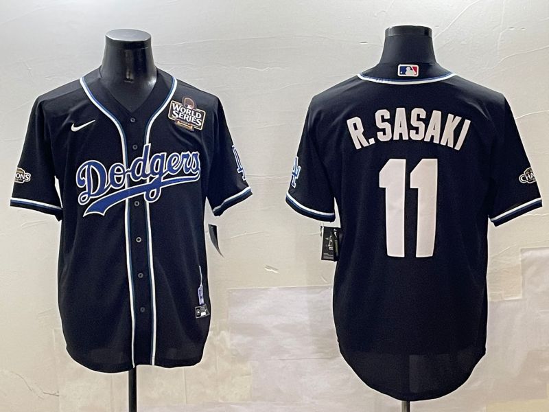 Men Los Angeles Dodgers 11 R.Sasaki Black Fashion Game 2025 Nike MLB Jersey style 30617
